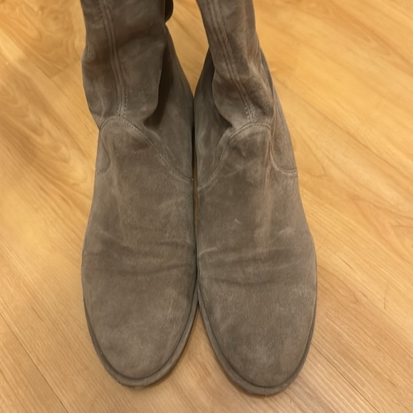 STUART Weizman taupe suede Lowland over the knee boots - Picture 11 of 16